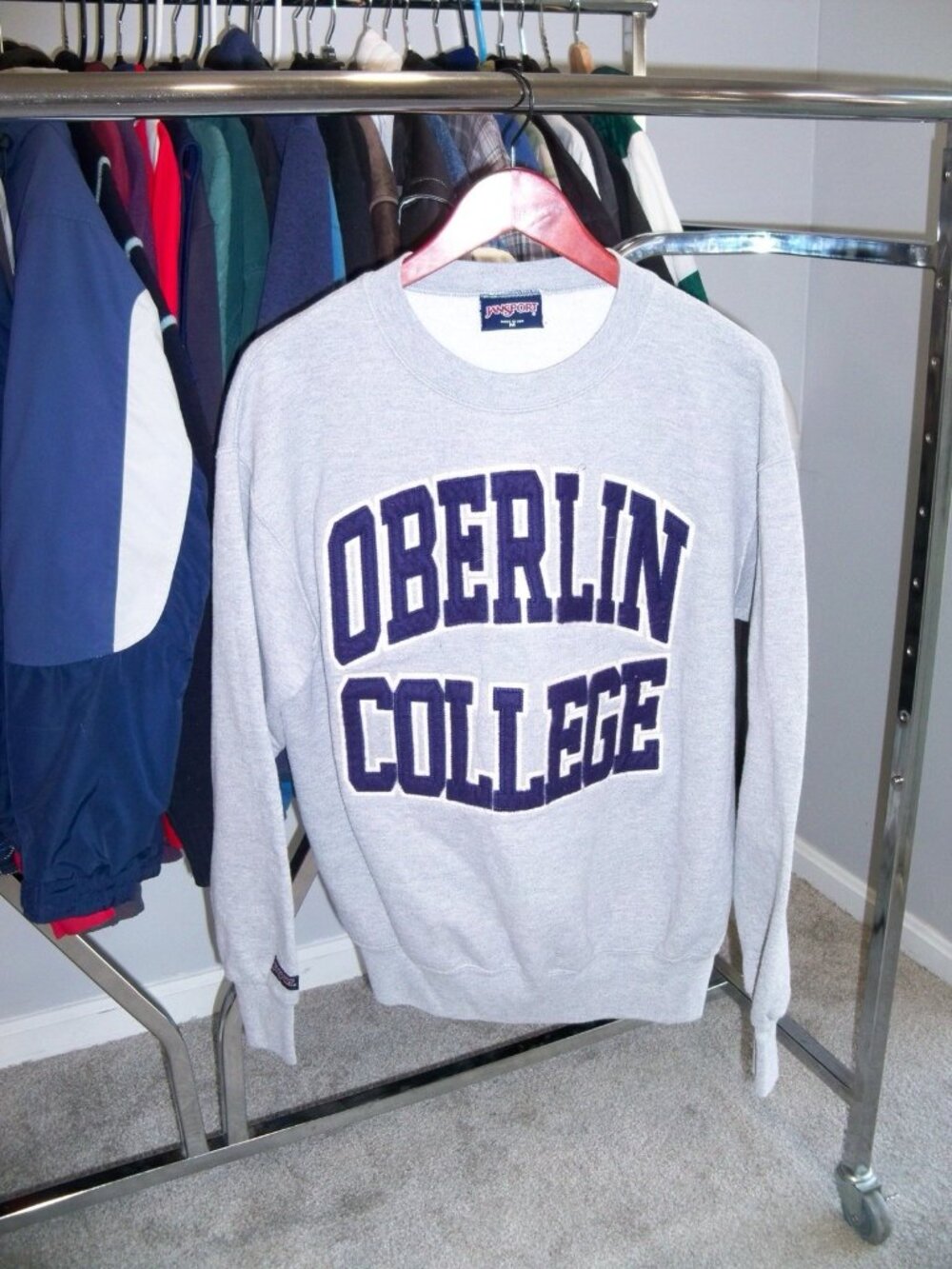Oberlin College VTG 90s Reverse Weave Style Jansport Made in USA Sweatshirt Sz M